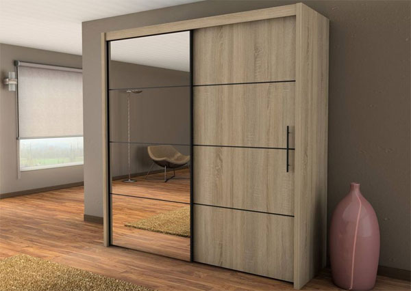 Фото небольшой шкаф-купе с зеркалом РосМебель 124